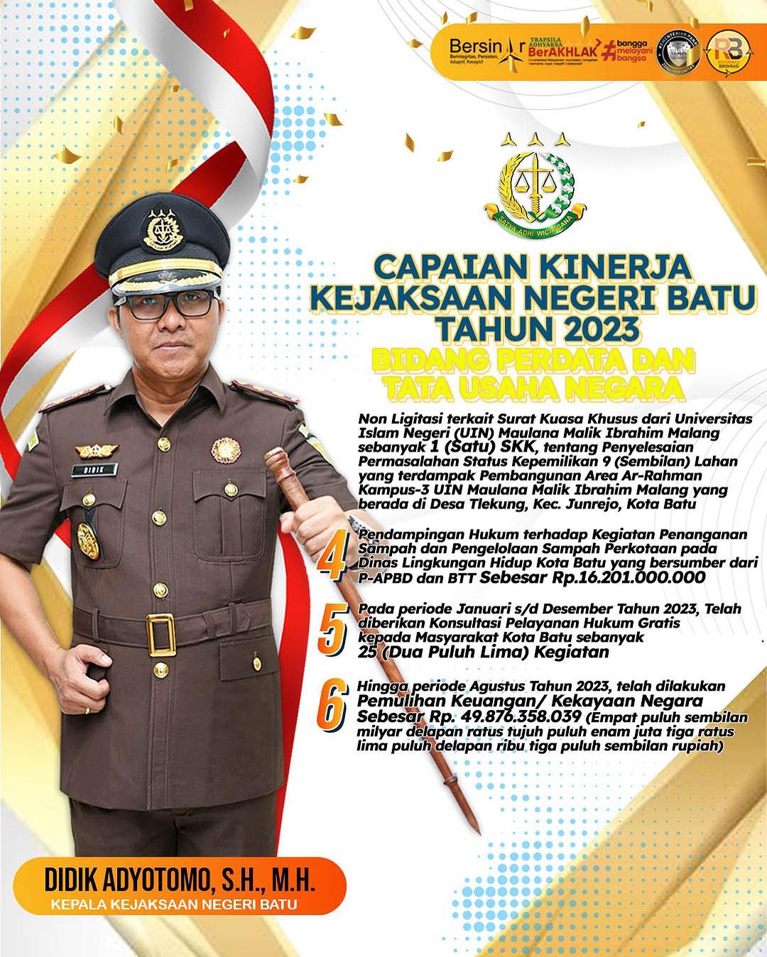 Logo Datun Capaian Kinerja yang telah diraih oleh Bidang Perdata dan Tata Usaha ...